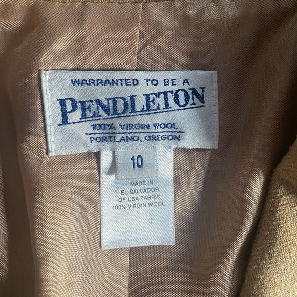 Pendleton Academia Wool Blazer Women Size 10 Camel Tan Jacket Preppy Collegiate - Picture 2 of 6
